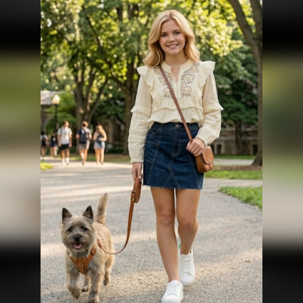 We The Free People Modern Femme Denim Mini Skirt - Dark Indigo Wash - Size 2